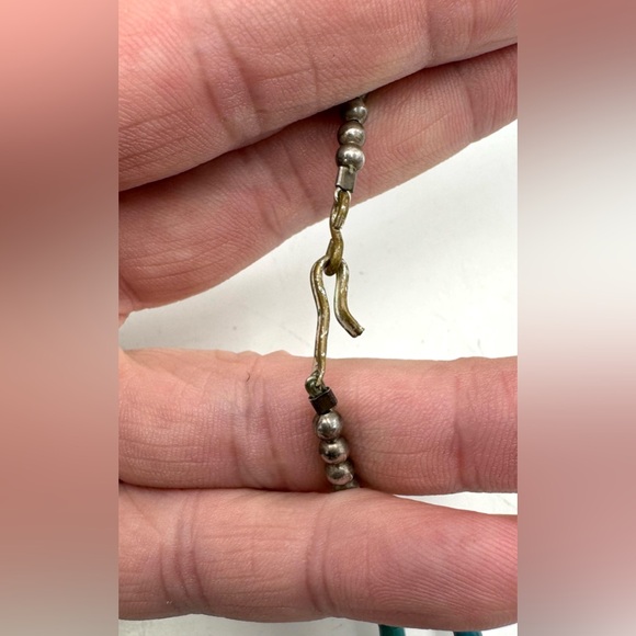 Native American Natural Turquoise Heishi Bead Jacla Pendant Or Choker Necklace - Picture 6 of 6